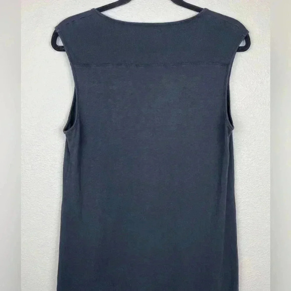 VELVET by Graham Spencer Black Vintage Slub Maxi Dress T-Shirt Leg Slit Medium - Picture 13 of 13